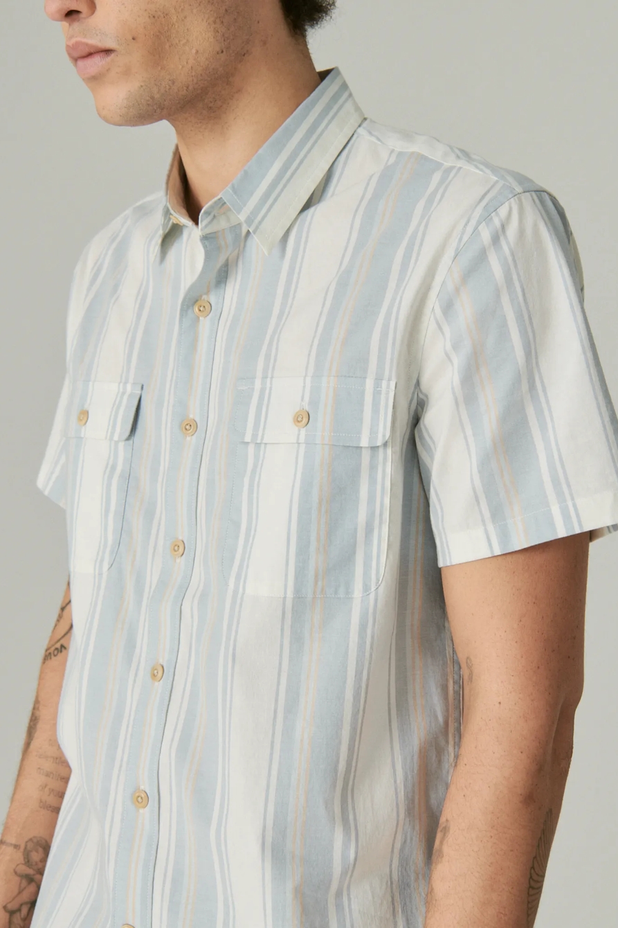 STRETCH POPLIN STRIPE UTILITY SHORT SLEEVE SHIRT, image 5