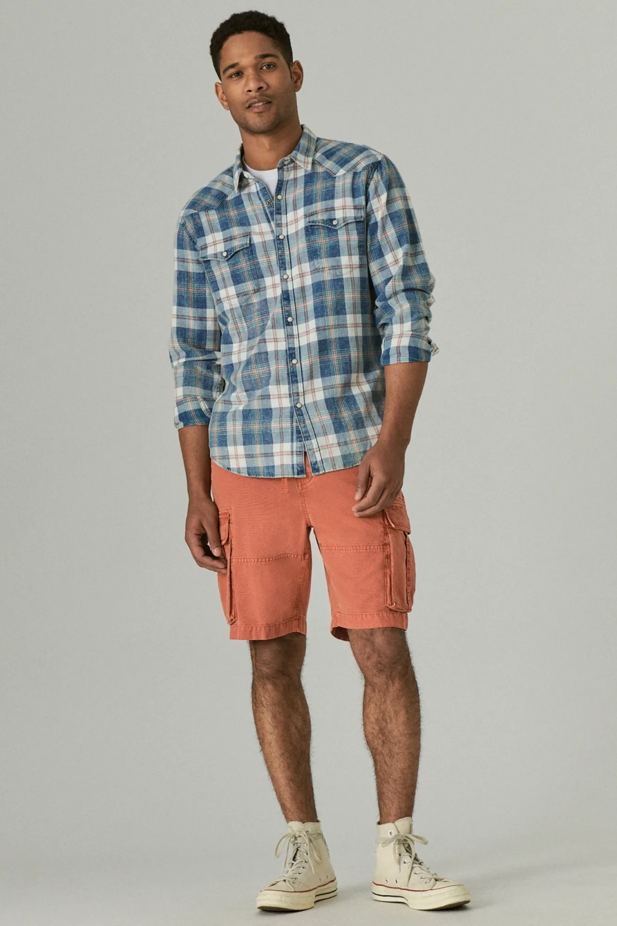 PLAID INDIGO LONG SLEEVE WESTERN SHIRT, image 2