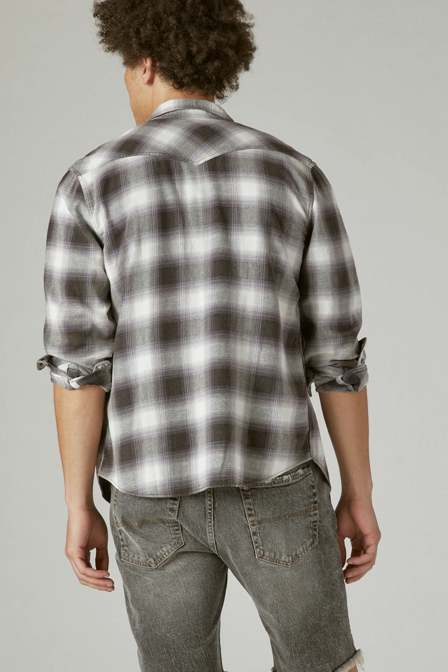PLAID ACID WASH WESTERN LONG SLEEVE SHIRT, image 4