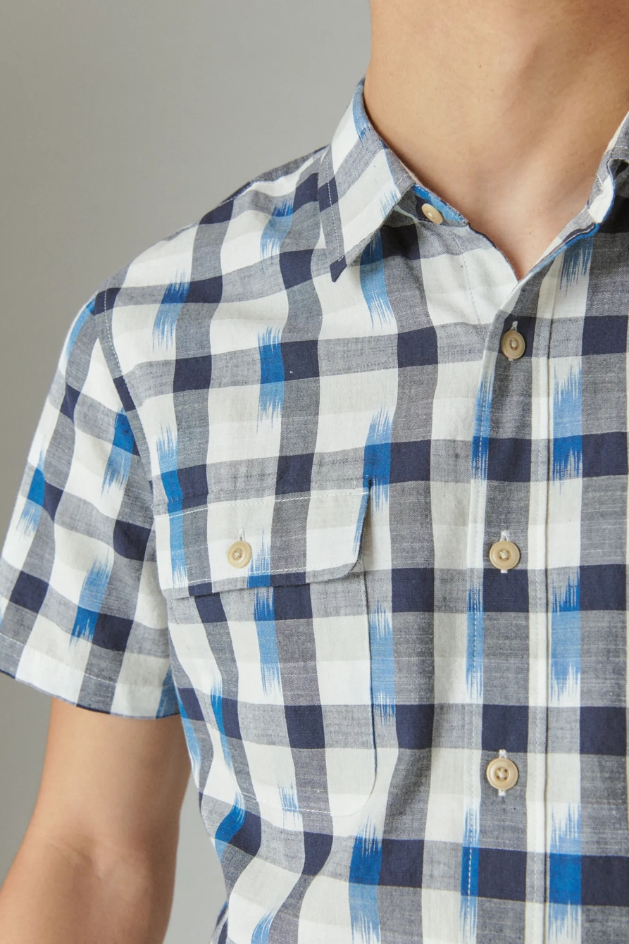 IKAT PLAID UTILITY SHORT SLEEVE SHIRT, image 3