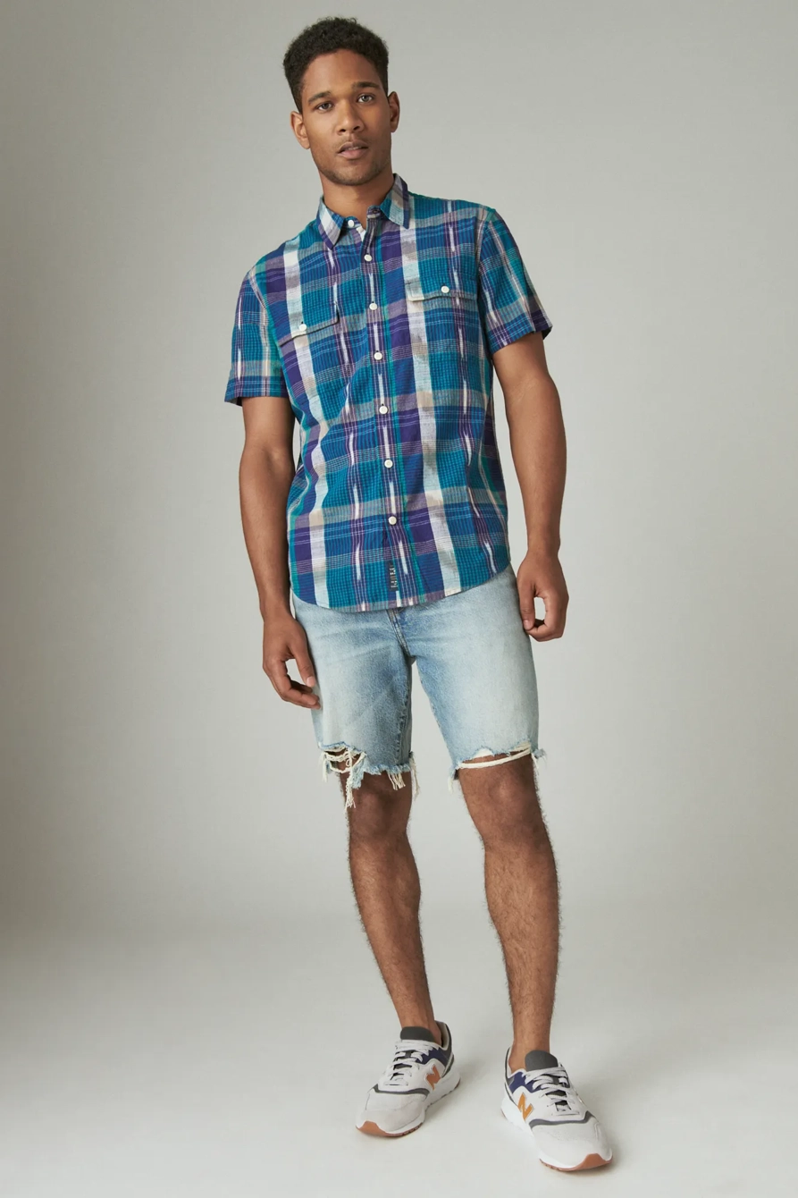 IKAT PLAID UTILITY SHORT SLEEVE SHIRT