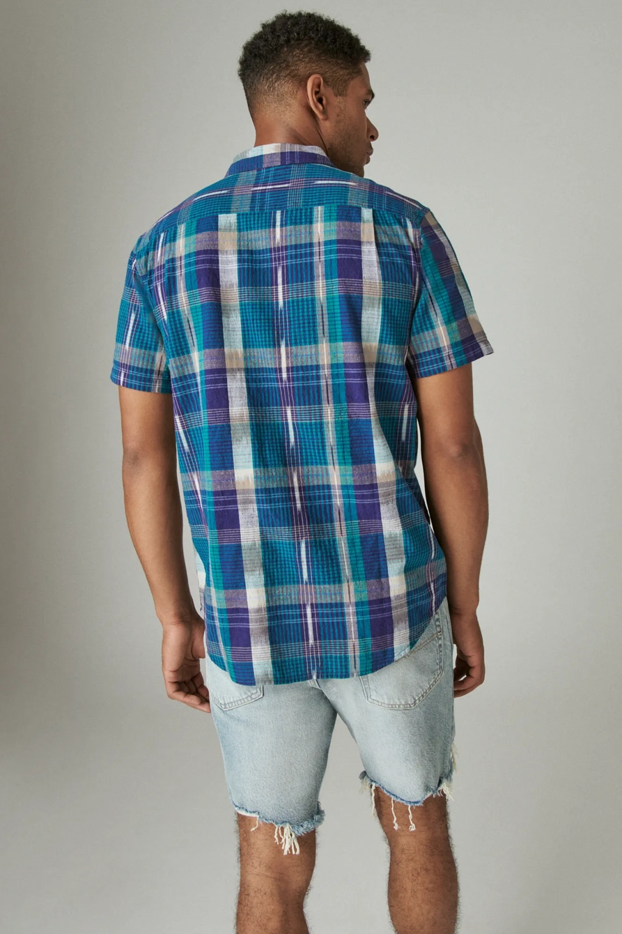 IKAT PLAID UTILITY SHORT SLEEVE SHIRT, image 3