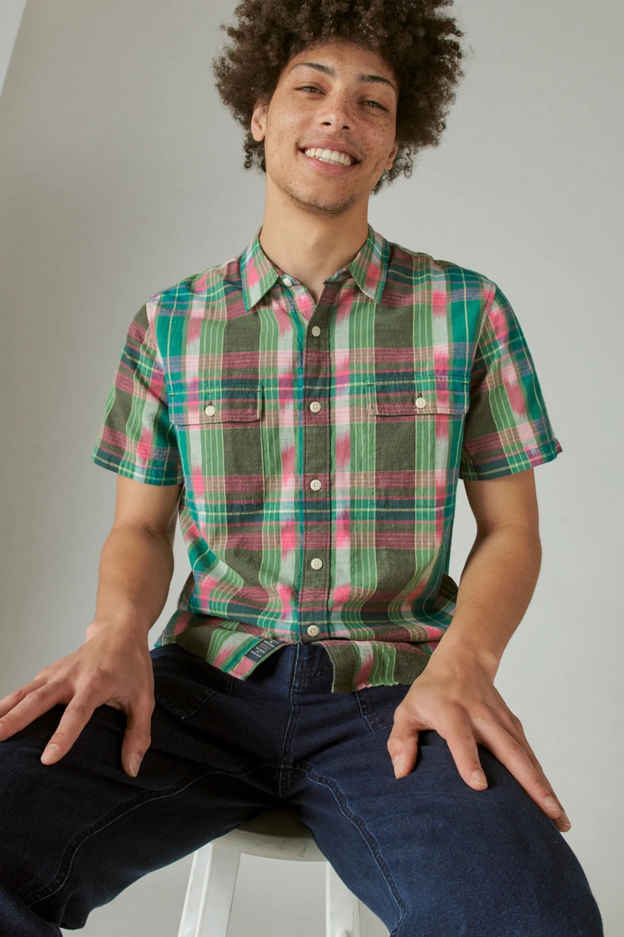 IKAT PLAID UTILITY SHORT SLEEVE SHIRT, image 4