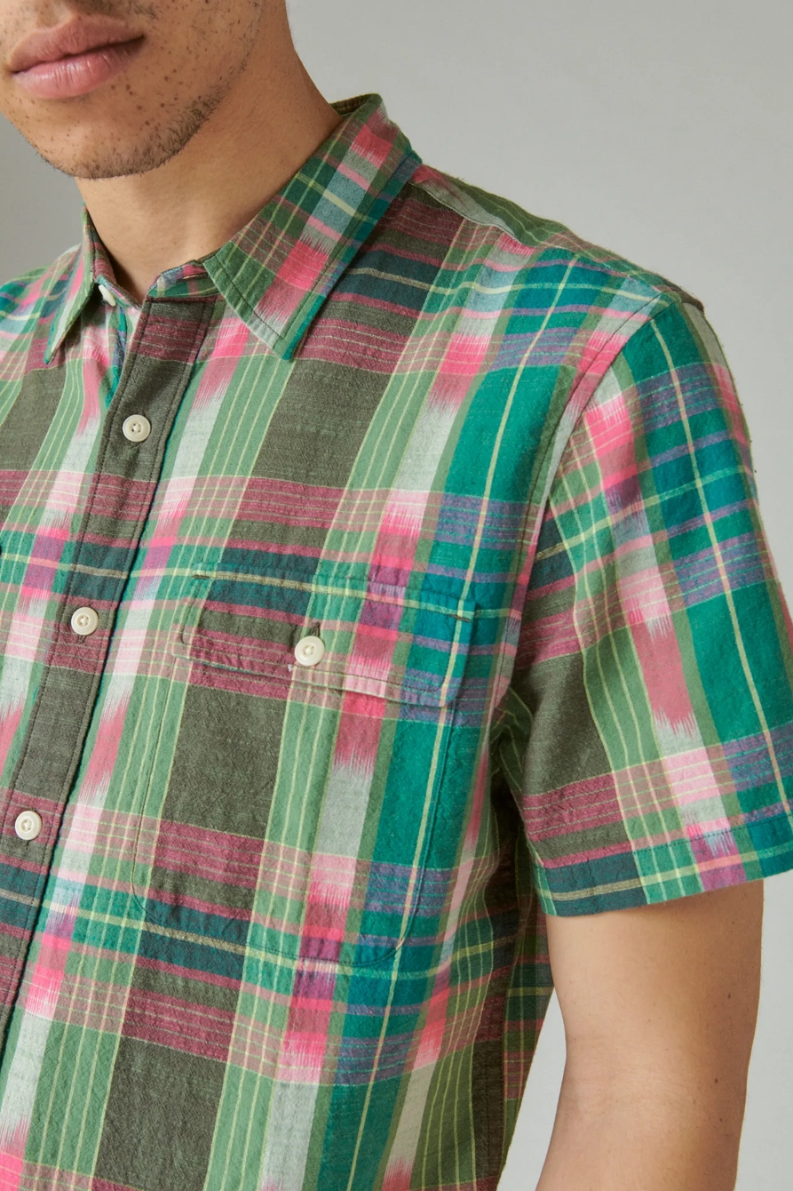 IKAT PLAID UTILITY SHORT SLEEVE SHIRT, image 5