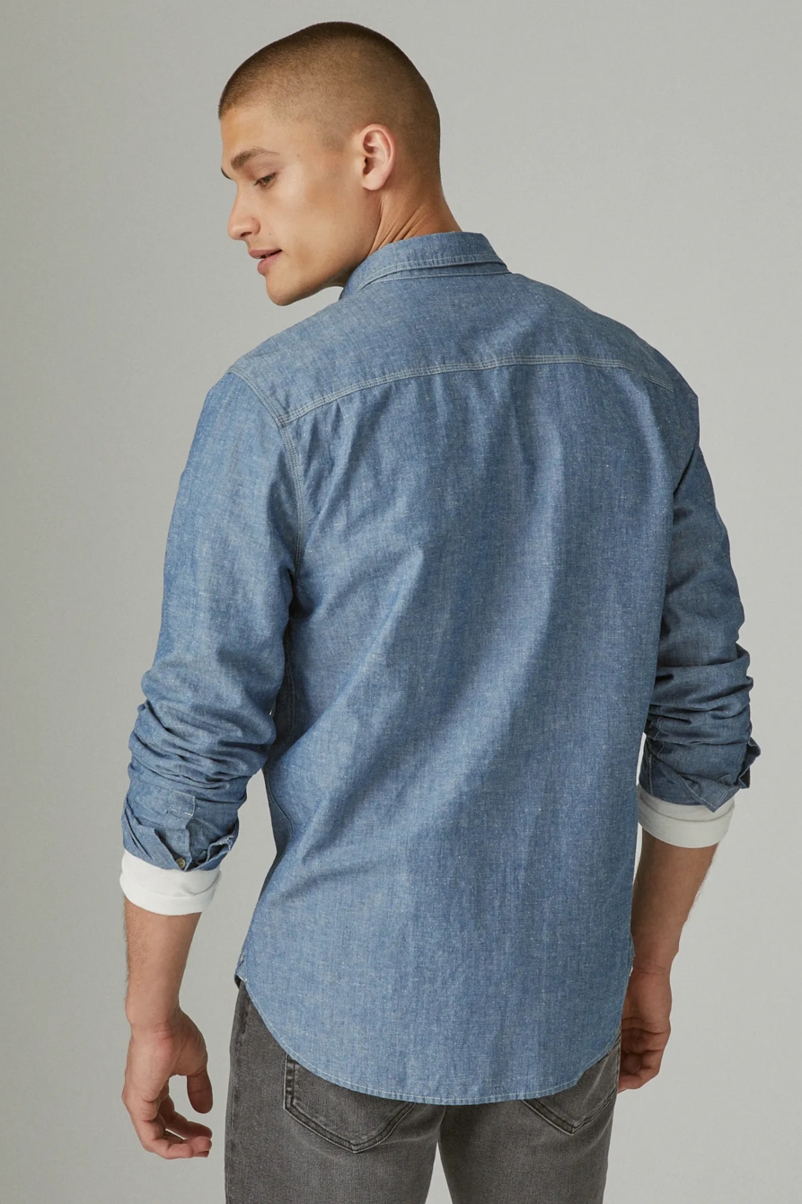 CHAMBRAY UTILITY LONG SLEEVE SHIRT, image 2