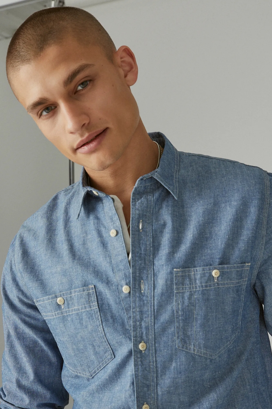 CHAMBRAY UTILITY LONG SLEEVE SHIRT | Lucky Brand CHAMBRAY UTILITY LONG SLEEVE SHIRT | Lucky Brand