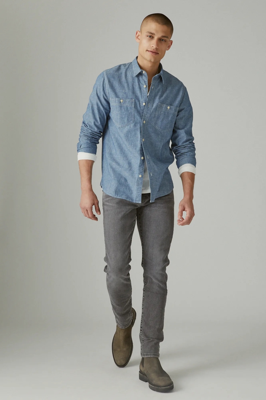 CHAMBRAY UTILITY LONG SLEEVE SHIRT | Lucky Brand CHAMBRAY UTILITY LONG SLEEVE SHIRT | Lucky Brand