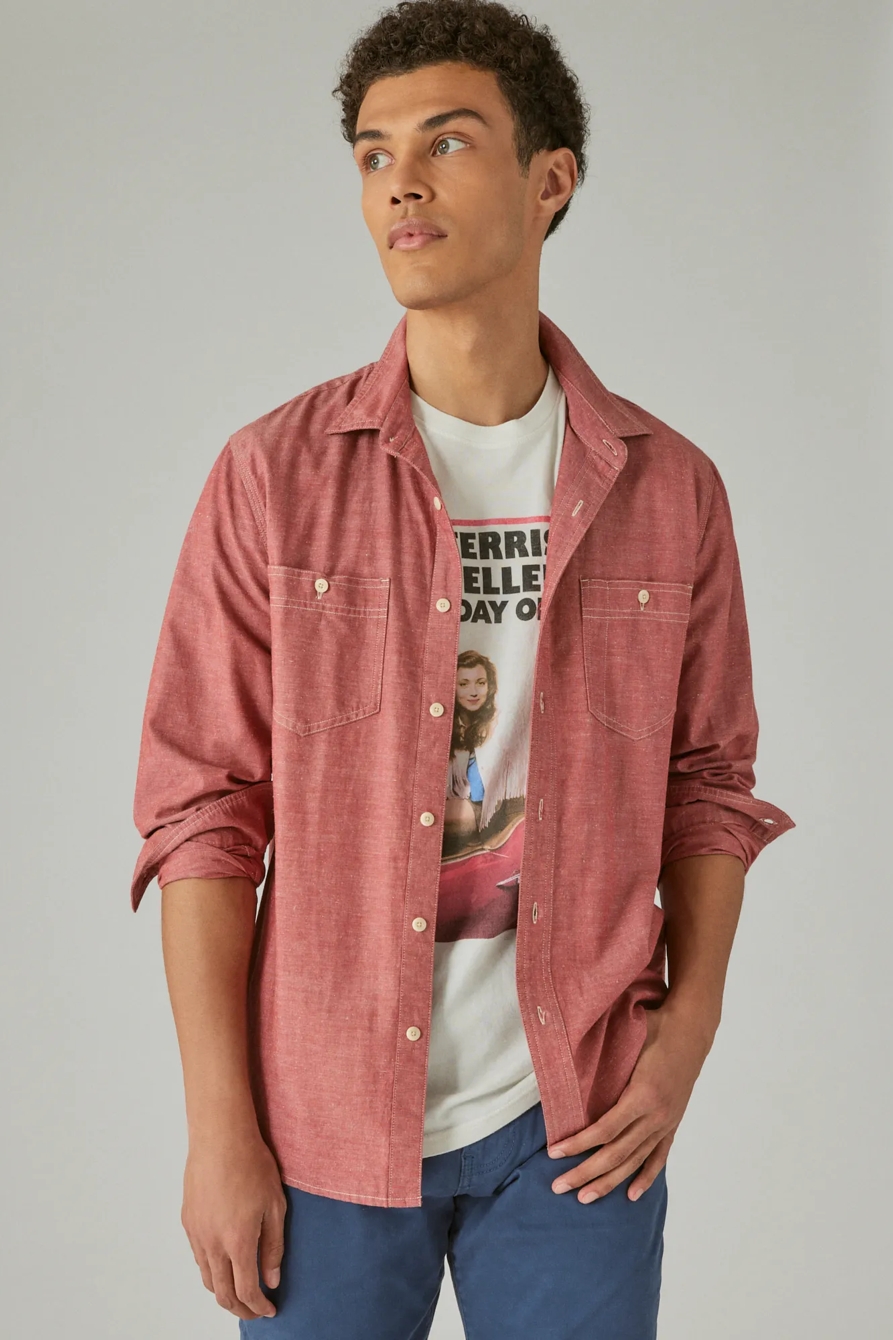 CHAMBRAY UTILITY LONG SLEEVE SHIRT, image 2
