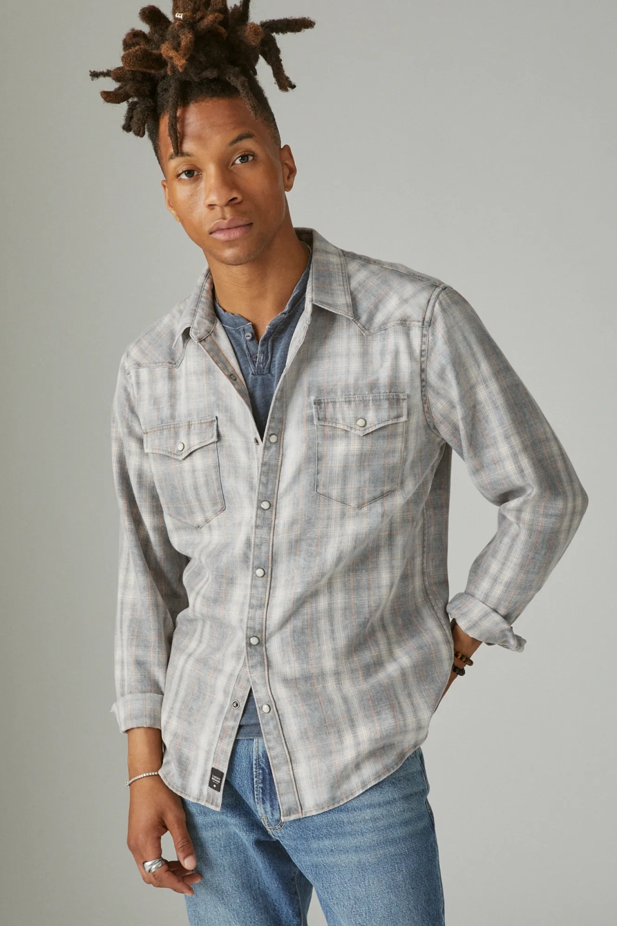 SUGAR WASH PLAID WESTERN LONG SLEEVE SHIRT, image 2
