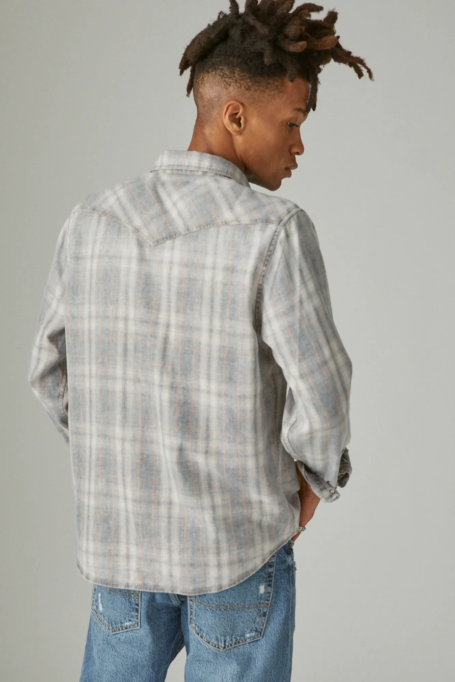 SUGAR WASH PLAID WESTERN LONG SLEEVE SHIRT, image 3