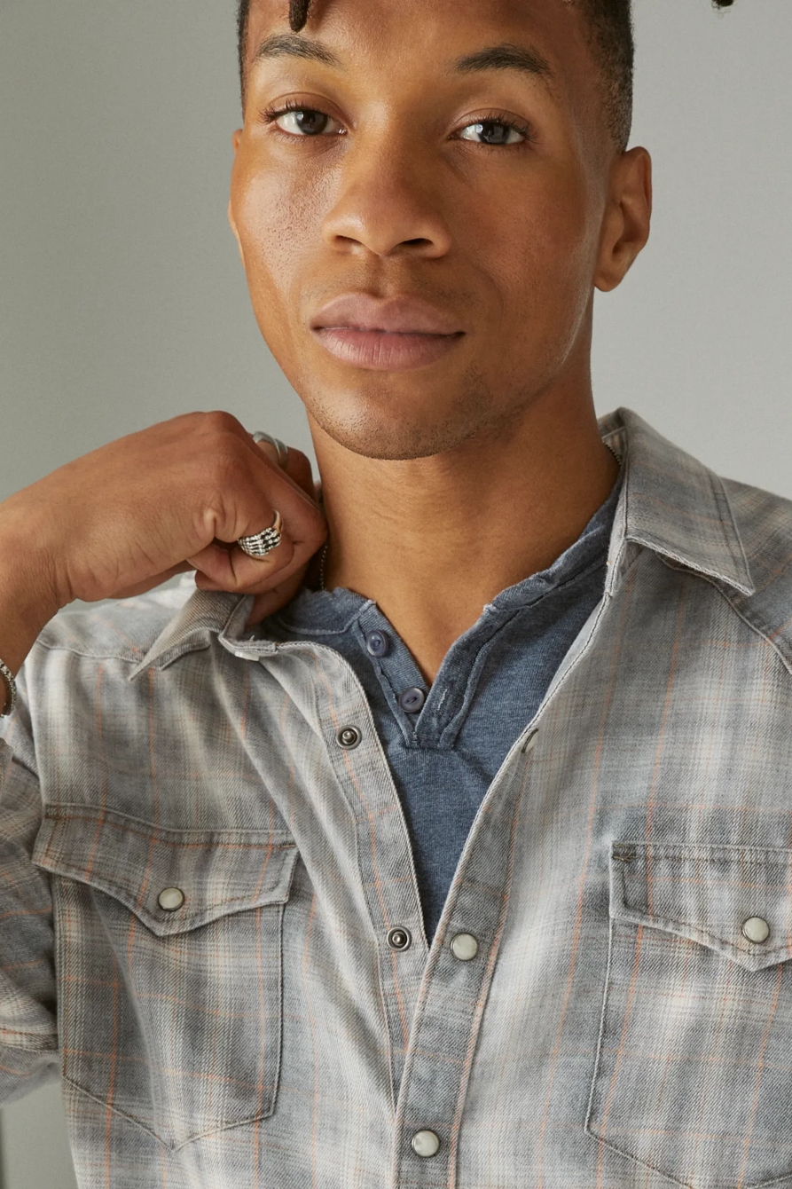 SUGAR WASH PLAID WESTERN LONG SLEEVE SHIRT, image 4