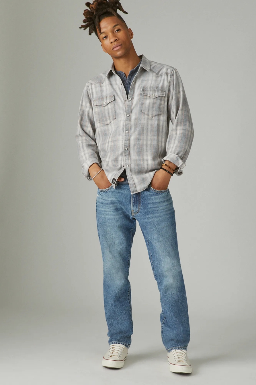 SUGAR WASH PLAID WESTERN LONG SLEEVE SHIRT, image 5