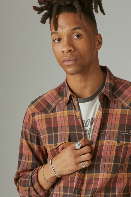 STRETCH GROM PLAID WESTERN LONG SLEEVE SHIRT, image 3