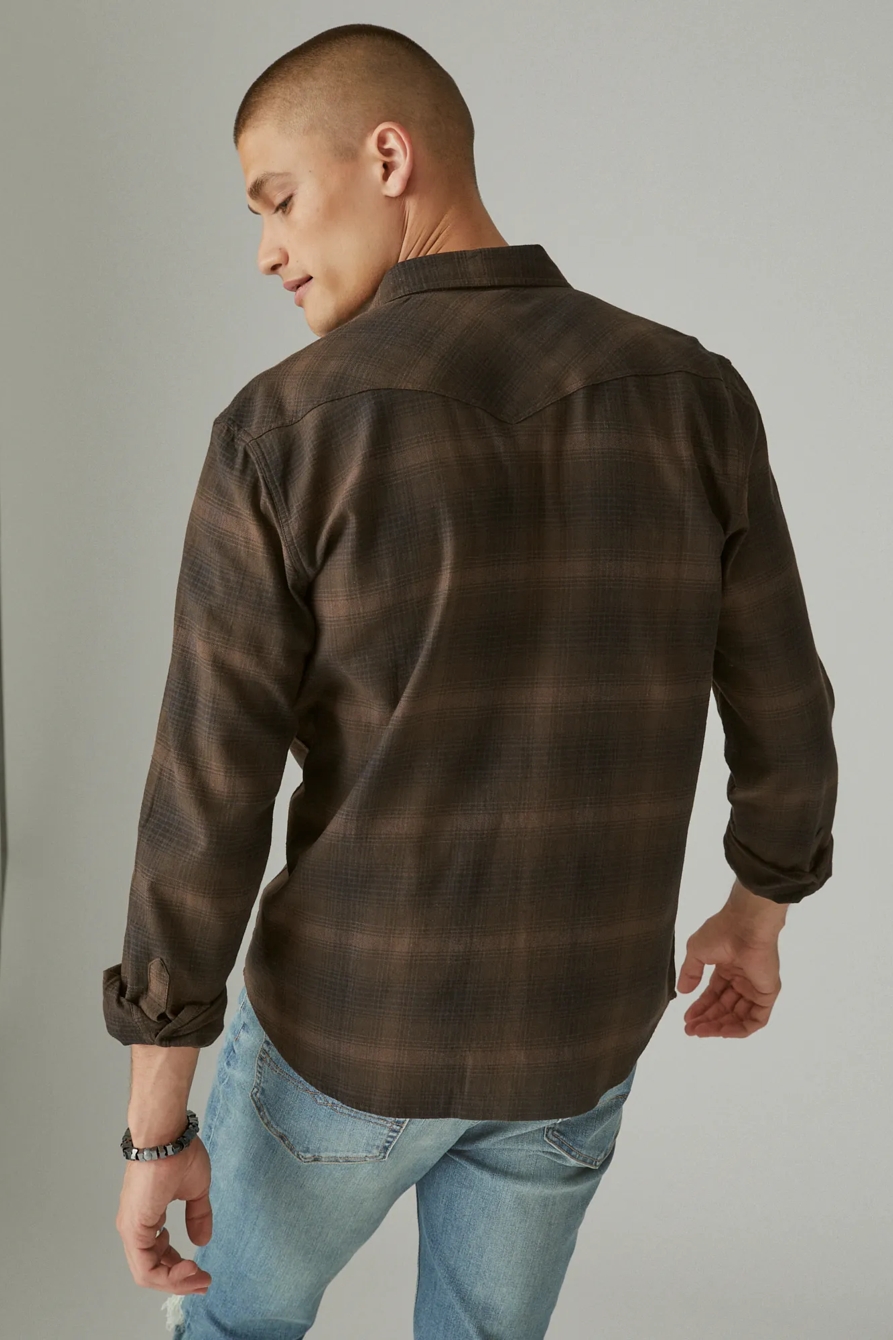 STRETCH GROM PLAID WESTERN LONG SLEEVE SHIRT, image 3