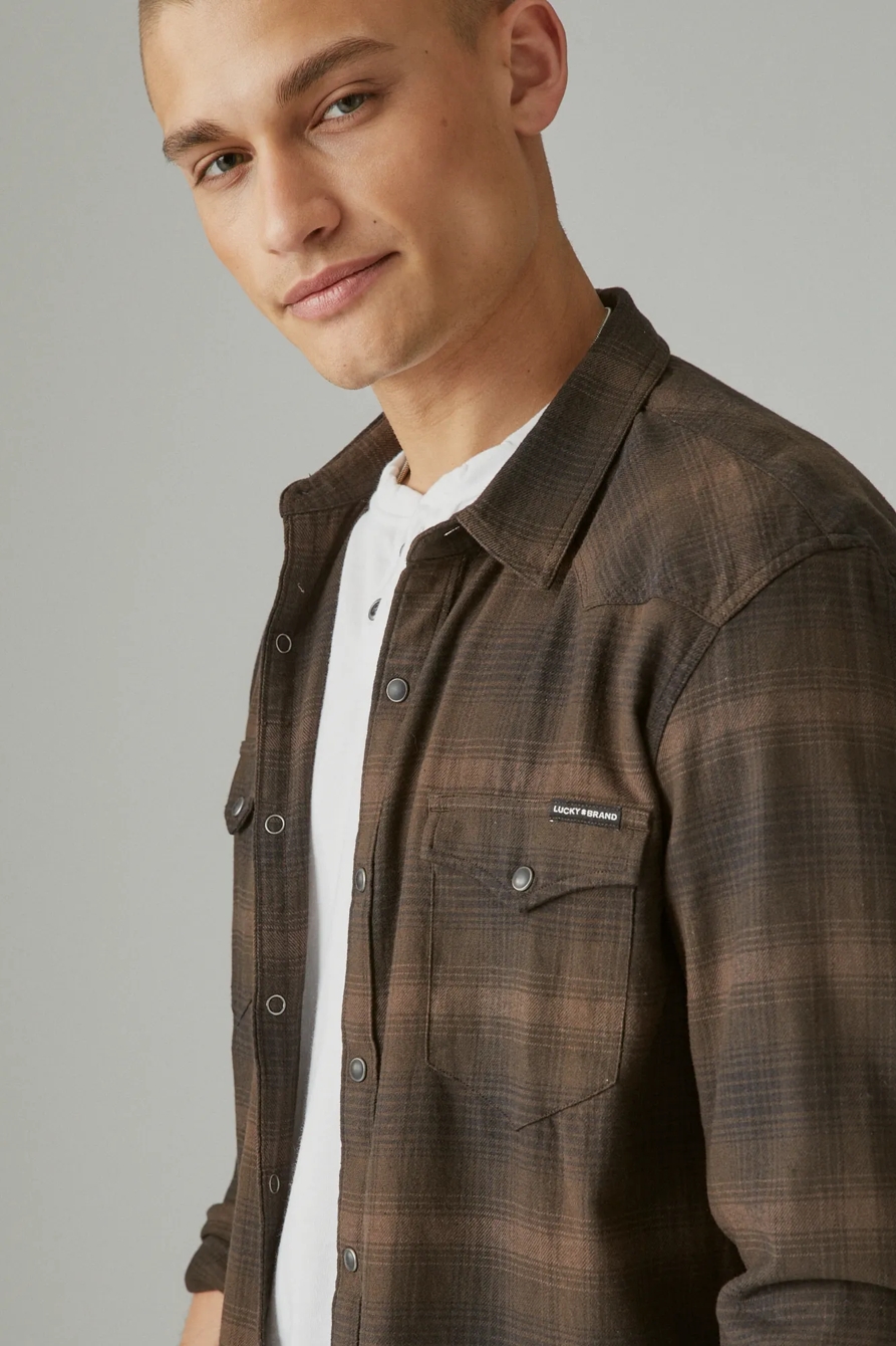 STRETCH GROM PLAID WESTERN LONG SLEEVE SHIRT, image 4