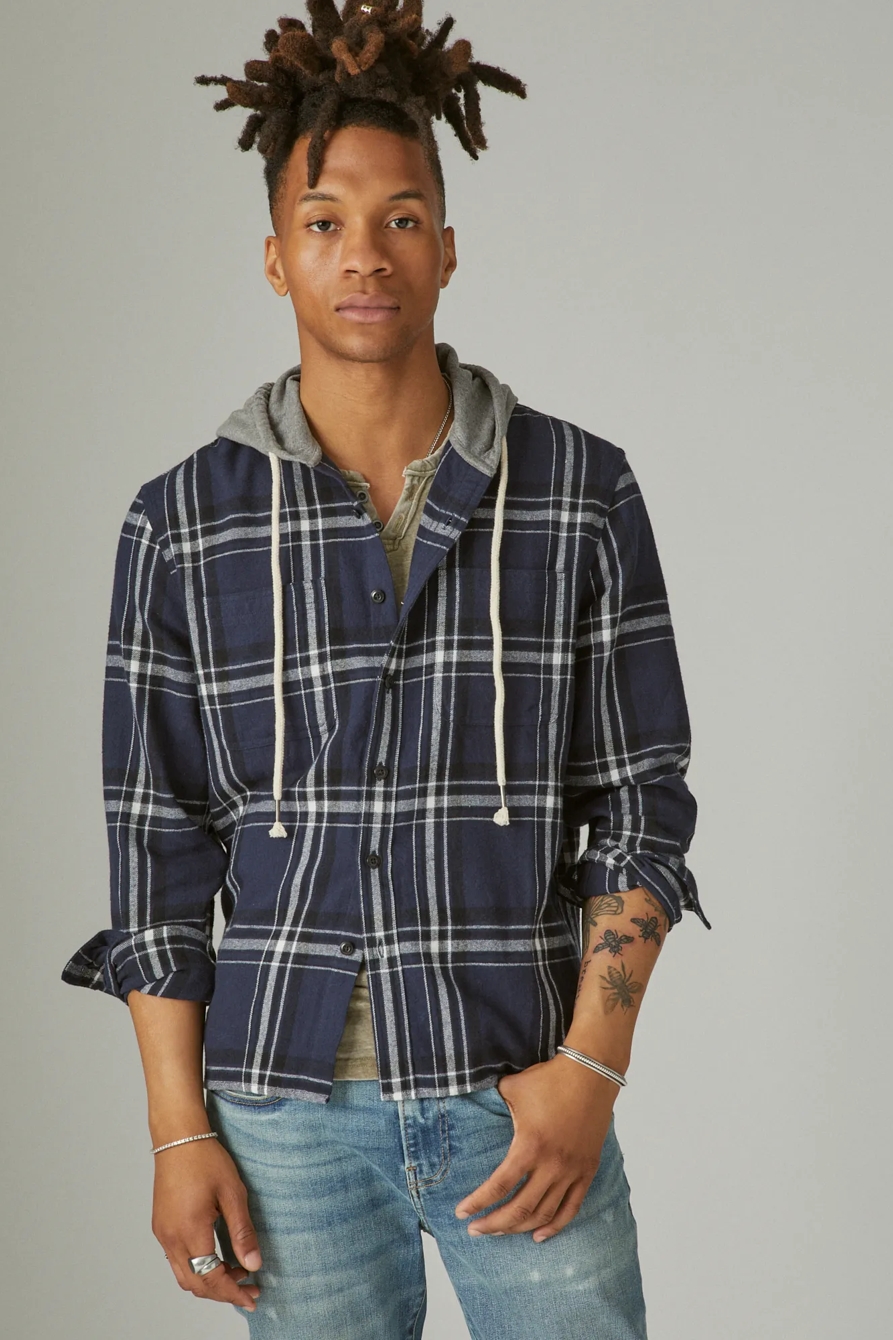 HOODED LONG SLEEVE OVER SHIRT, image 2