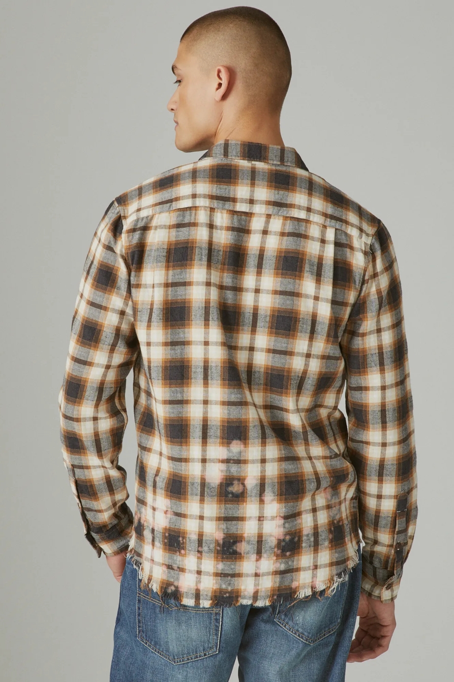 ACID WASH FRAYED HEM UTILITY LONG SLEEVE SHIRT, image 2