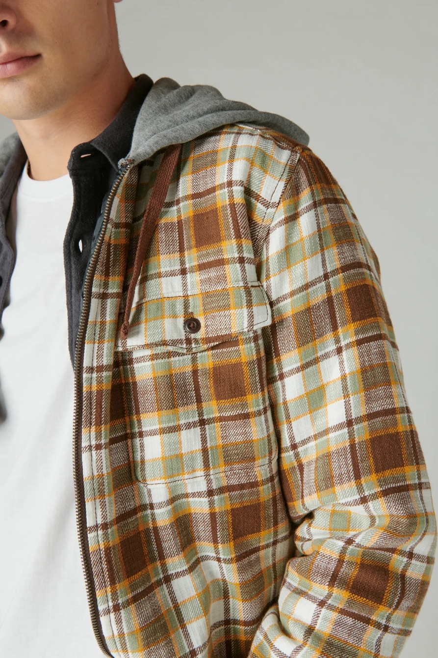 FLEECE HOOD LONG SLEEVE OVER SHIRT, image 2