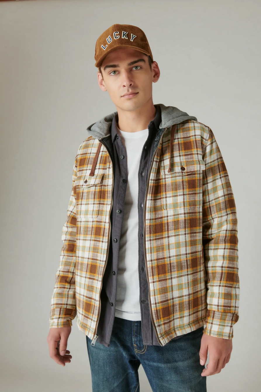 FLEECE HOOD LONG SLEEVE OVER SHIRT, image 3