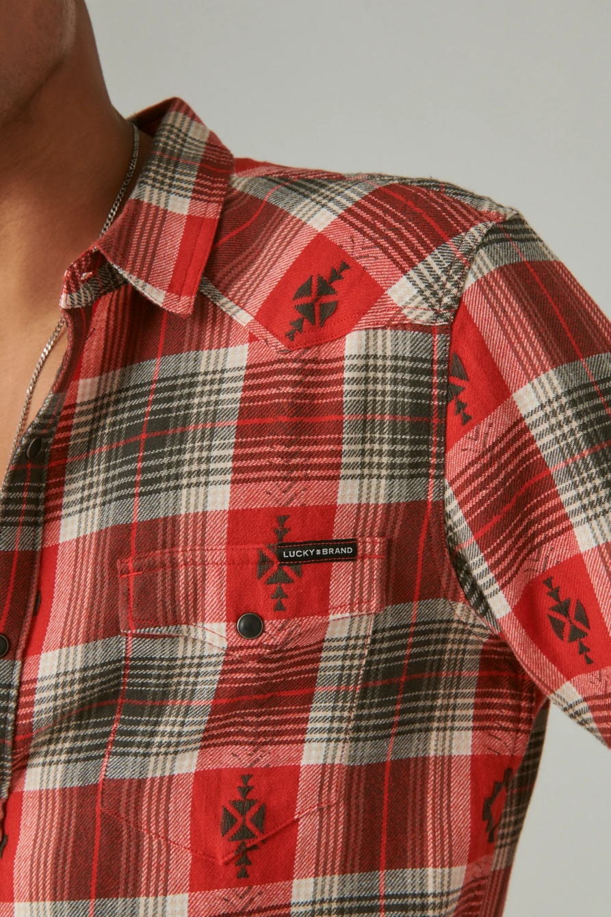 PLAID DOBBY WESTERN LONG SLEEVE SHIRT, image 3