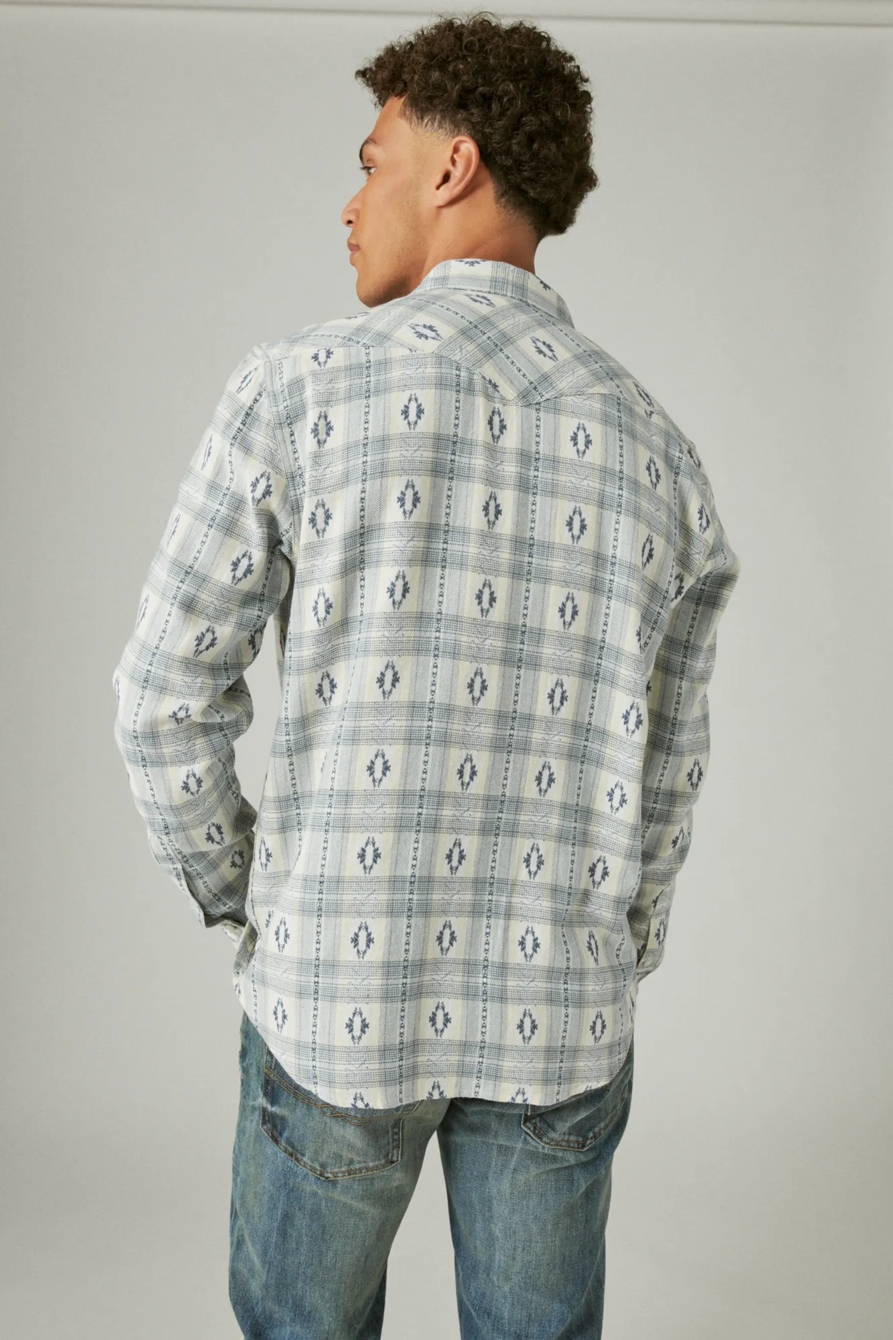 PLAID DOBBY WESTERN LONG SLEEVE SHIRT, image 3