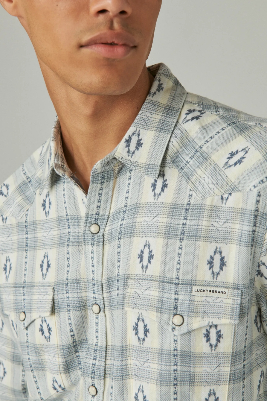 PLAID DOBBY WESTERN LONG SLEEVE SHIRT, image 4