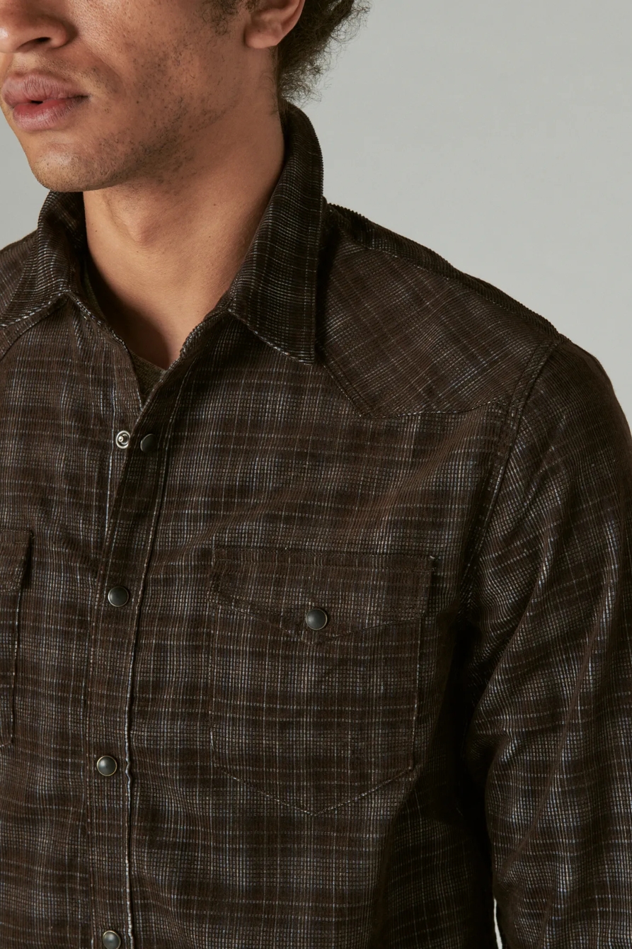 PLAID CORDUROY WESTERN LONG SLEEVE SHIRT., image 2