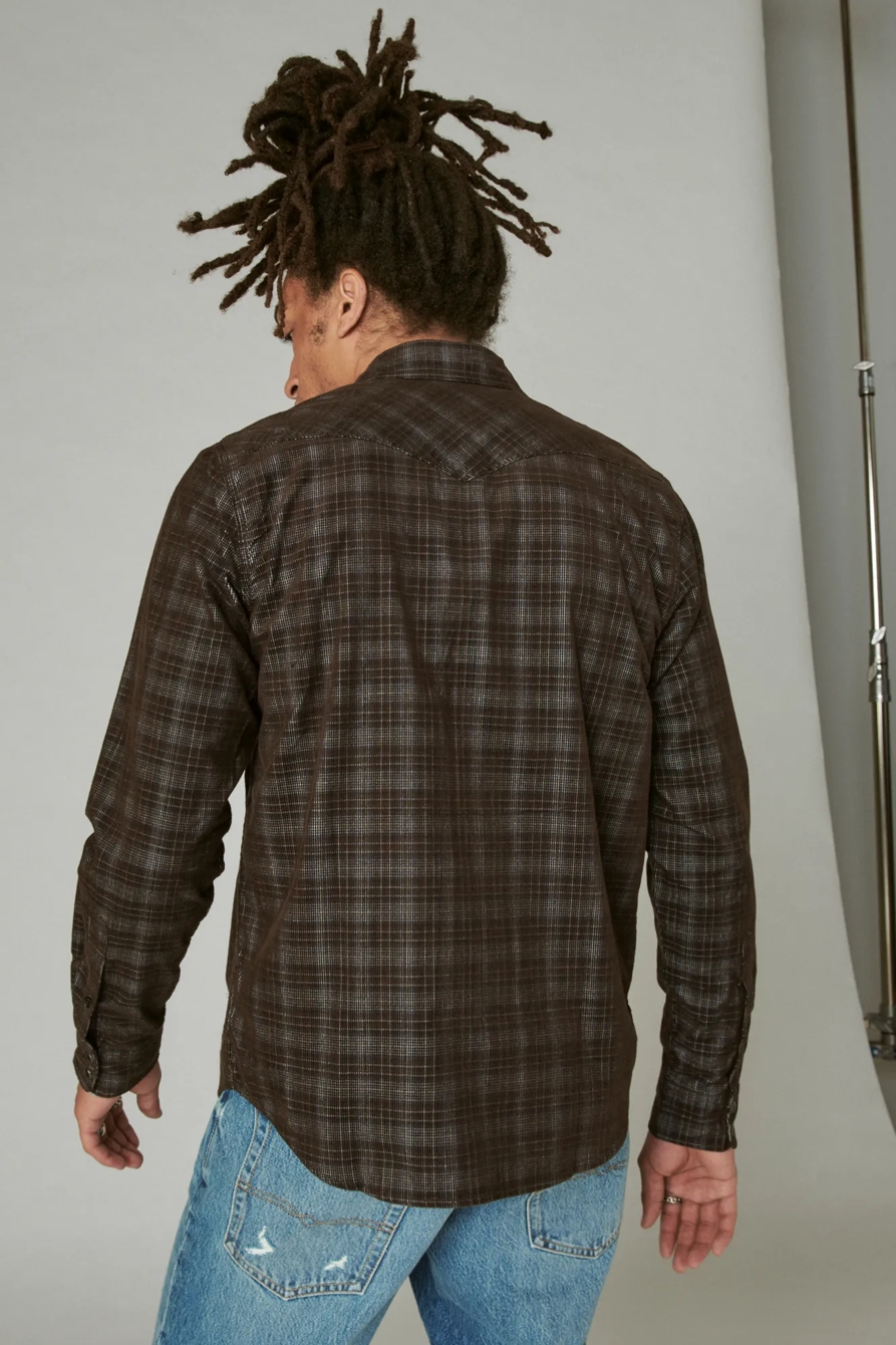 PLAID CORDUROY WESTERN LONG SLEEVE SHIRT., image 3