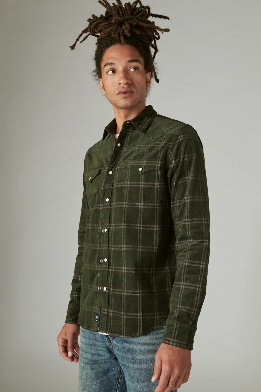 PLAID CORDUROY WESTERN LONG SLEEVE SHIRT., image 2