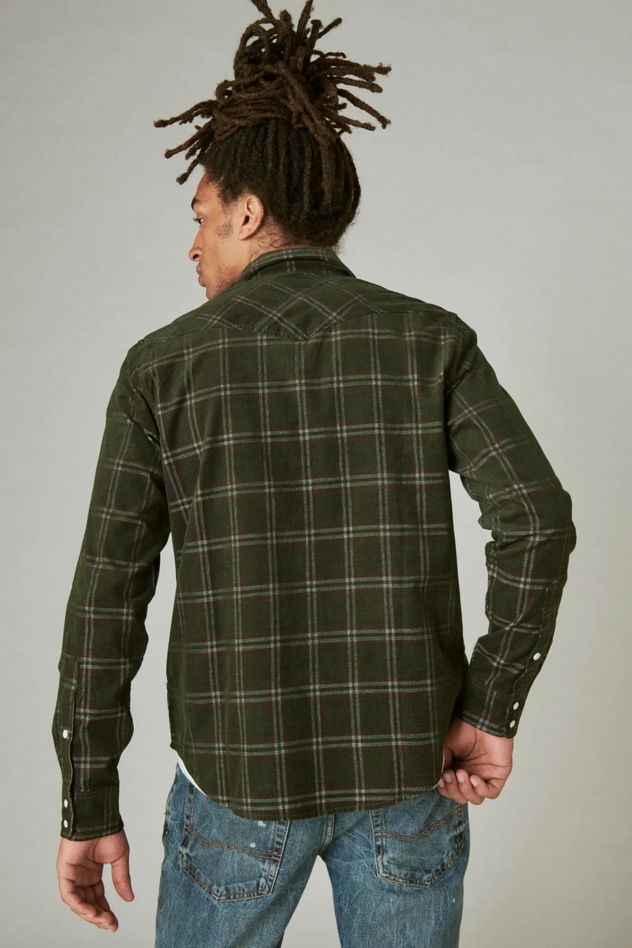 PLAID CORDUROY WESTERN LONG SLEEVE SHIRT., image 3