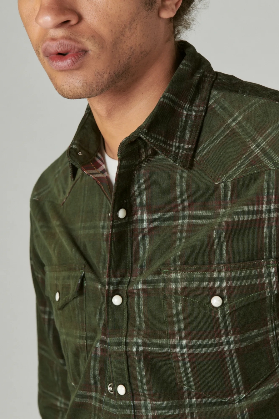 PLAID CORDUROY WESTERN LONG SLEEVE SHIRT., image 4