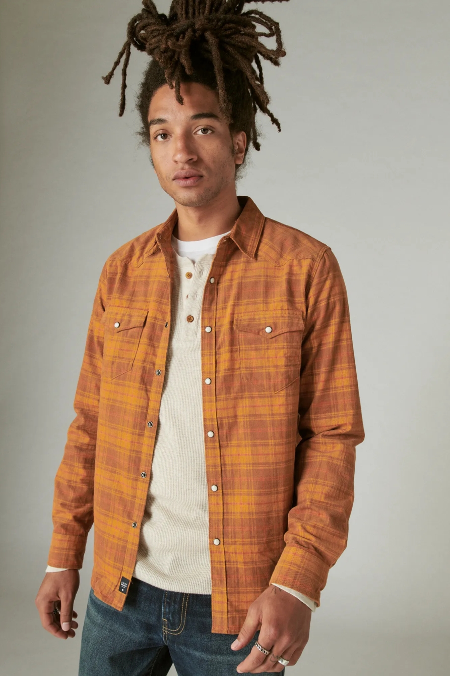 PLAID CORDUROY WESTERN LONG SLEEVE SHIRT., image 2