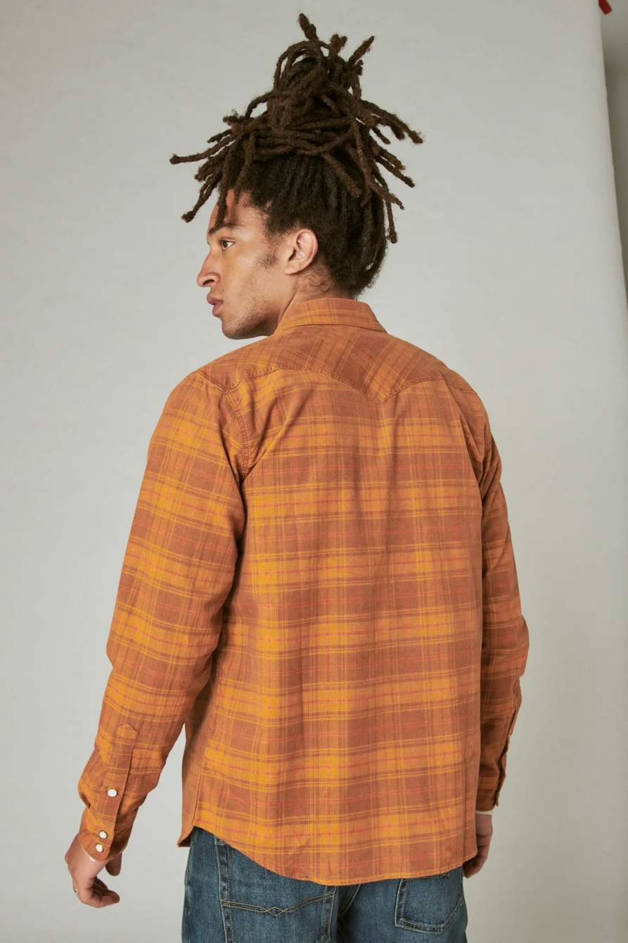 PLAID CORDUROY WESTERN LONG SLEEVE SHIRT., image 3