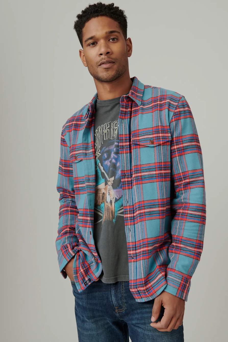 PLAID UTILITY CLOUD SOFT LONG SLEEVE FLANNEL, image 1