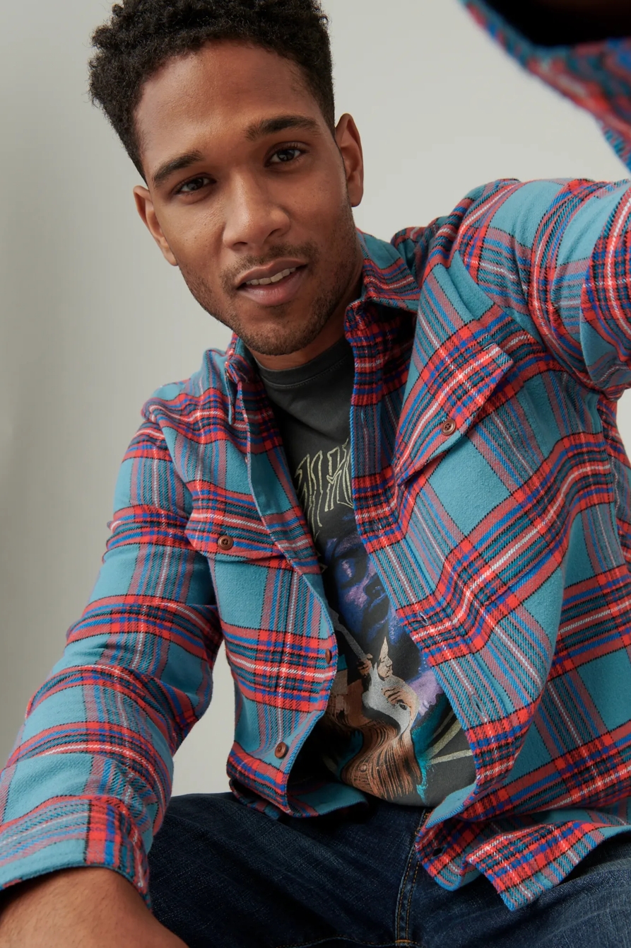 PLAID UTILITY CLOUD SOFT LONG SLEEVE FLANNEL, image 2