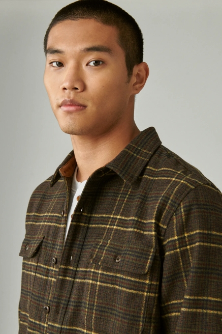 WOOL BLEND UTILITY LONG SLEEVE OVER-SHIRT, image 3