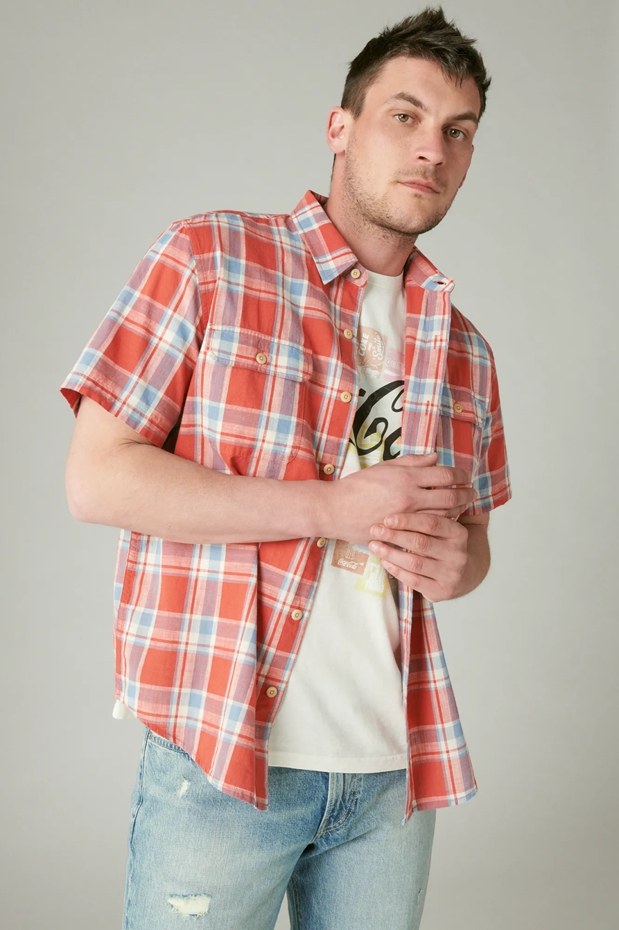 PLAID SHORT SLEEVE UTILITY SHIRT, image 2