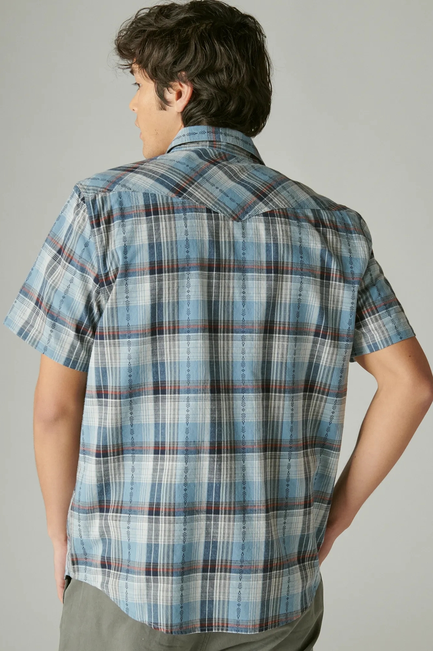 PLAID DOBBY SHORT SLEEVE WESTERN SHIRT, image 3