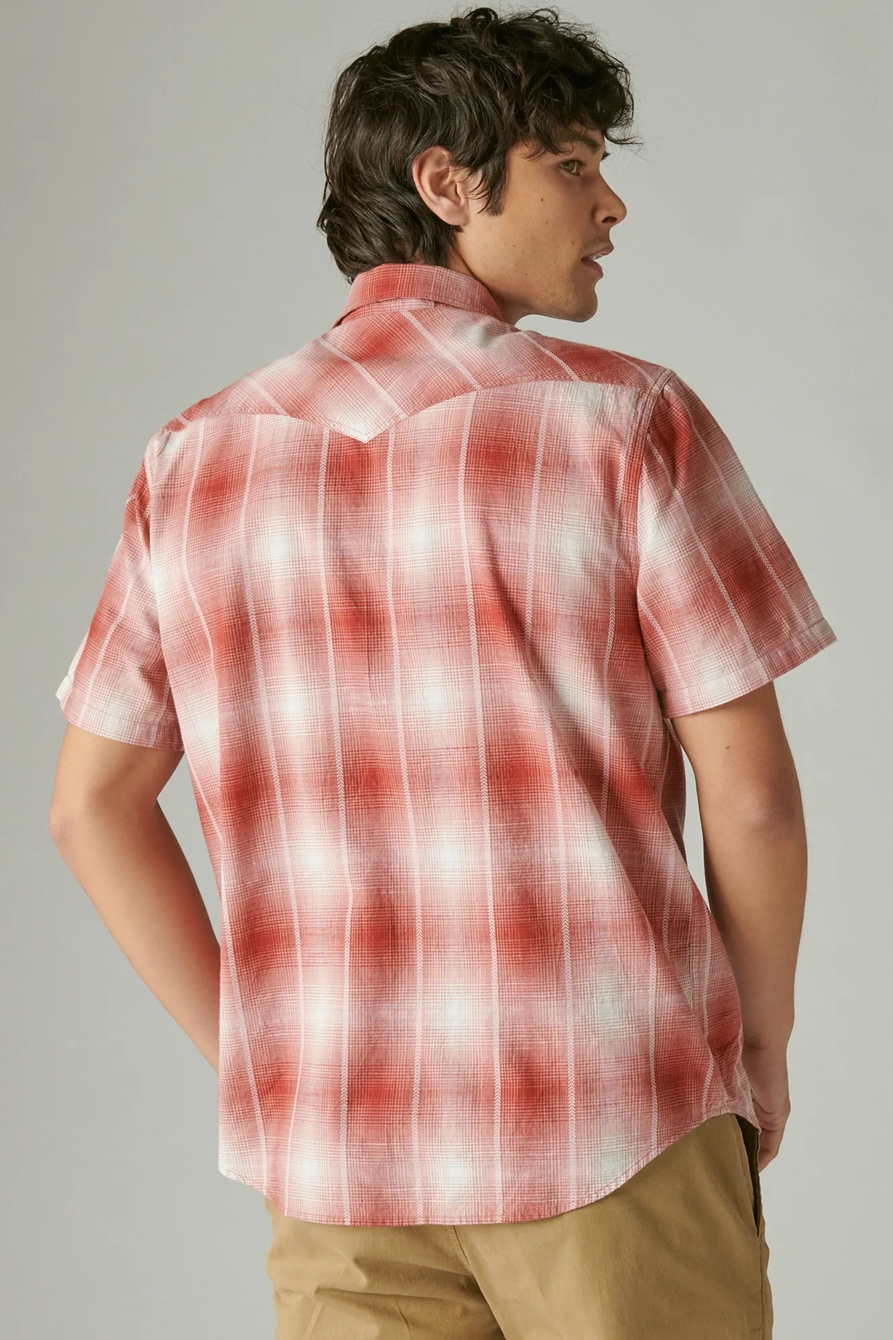 PLAID DOBBY SHORT SLEEVE WESTERN SHIRT, image 3