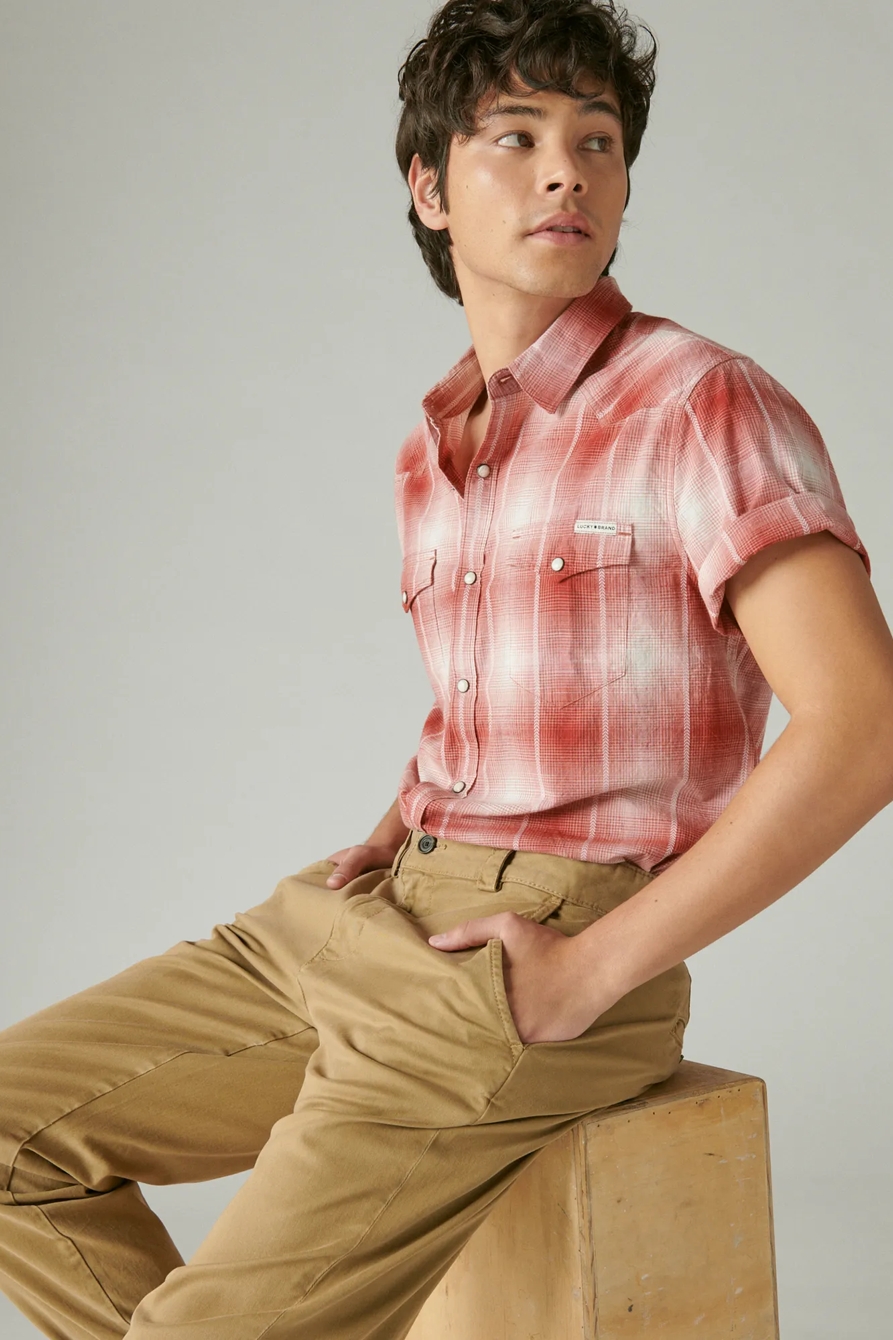 PLAID DOBBY SHORT SLEEVE WESTERN SHIRT, image 4