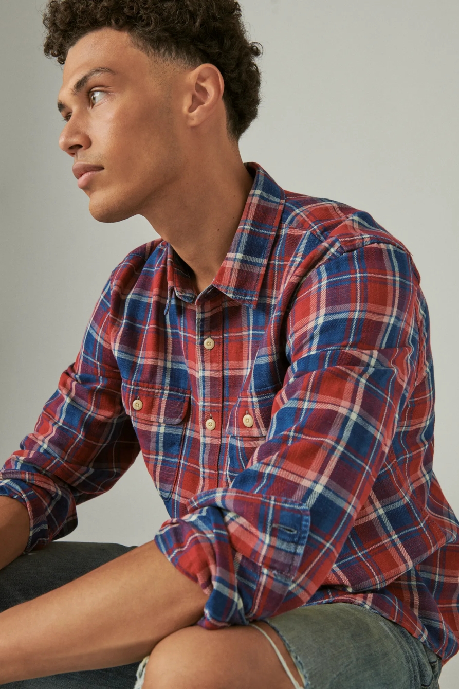 PLAID INDIGO LONG SLEEVE UTILITY SHIRT, image 4
