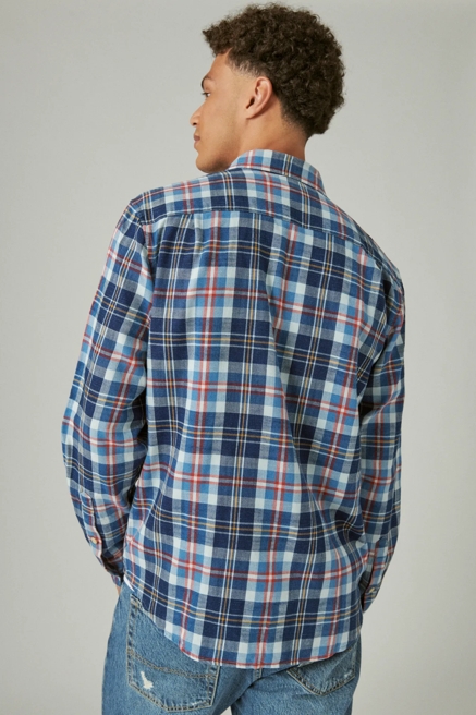 PLAID INDIGO LONG SLEEVE UTILITY SHIRT, image 3