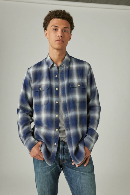 PLAID INDIGO LONG SLEEVE UTILITY SHIRT, image 2