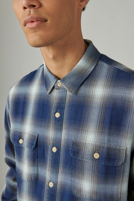 PLAID INDIGO LONG SLEEVE UTILITY SHIRT, image 4