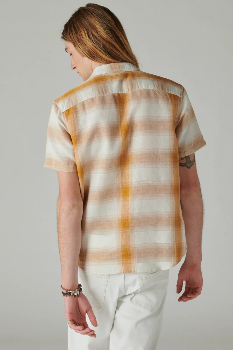 LINEN PLAID SHORT SLEEVE UTILITY SHIRT, image 3
