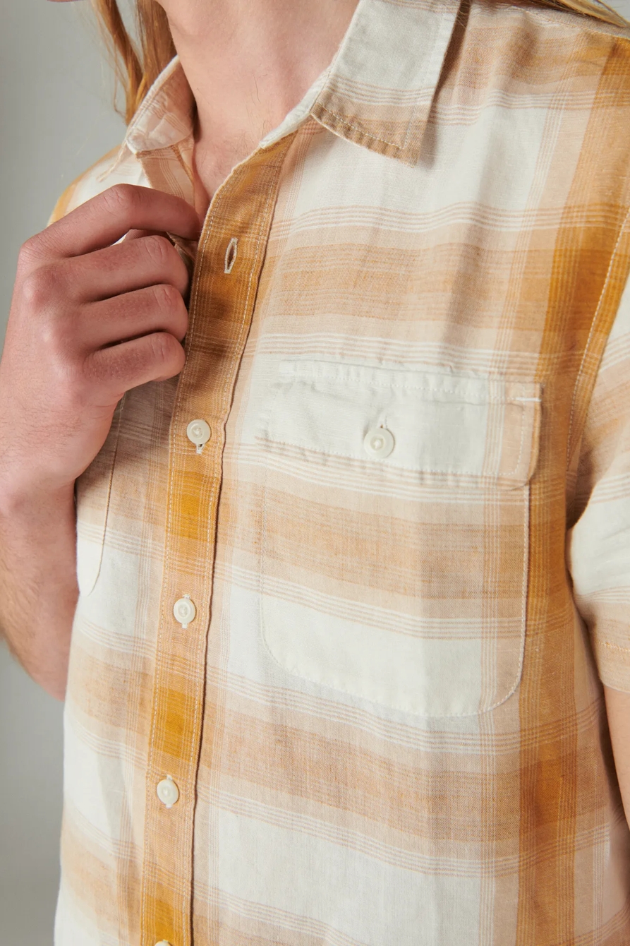 LINEN PLAID SHORT SLEEVE UTILITY SHIRT, image 4