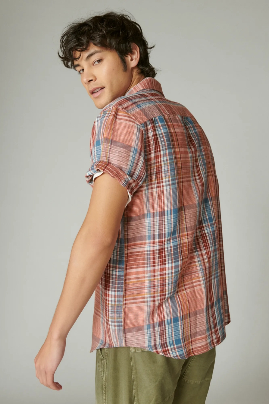 LINEN PLAID SHORT SLEEVE UTILITY SHIRT, image 4