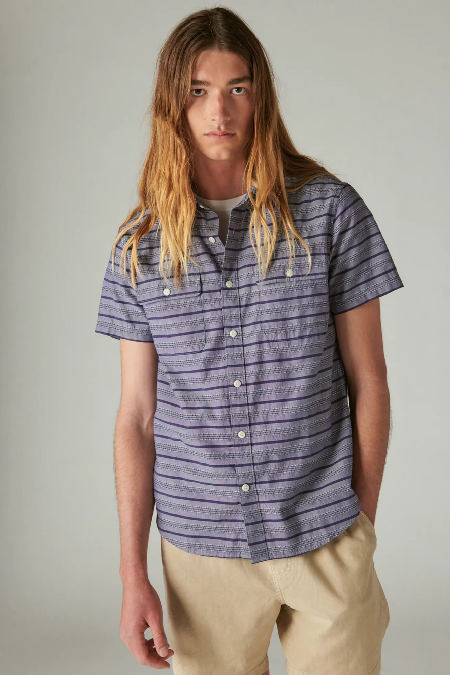 STRIPED SHORT SLEEVE UTILITY SHIRT, image 2