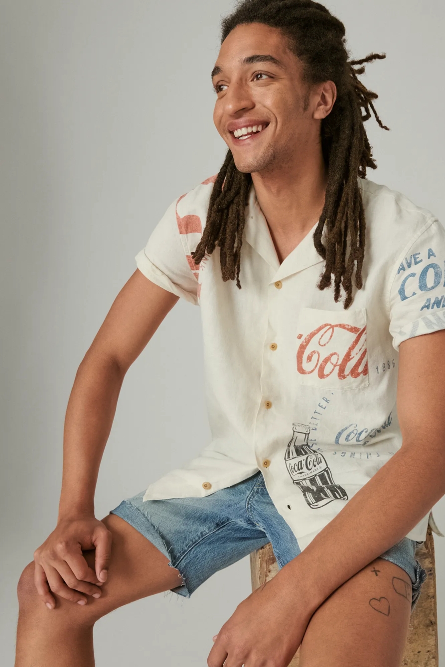 COCA-COLA CAMP COLLAR SHORT SLEEVE SHIRT, image 2
