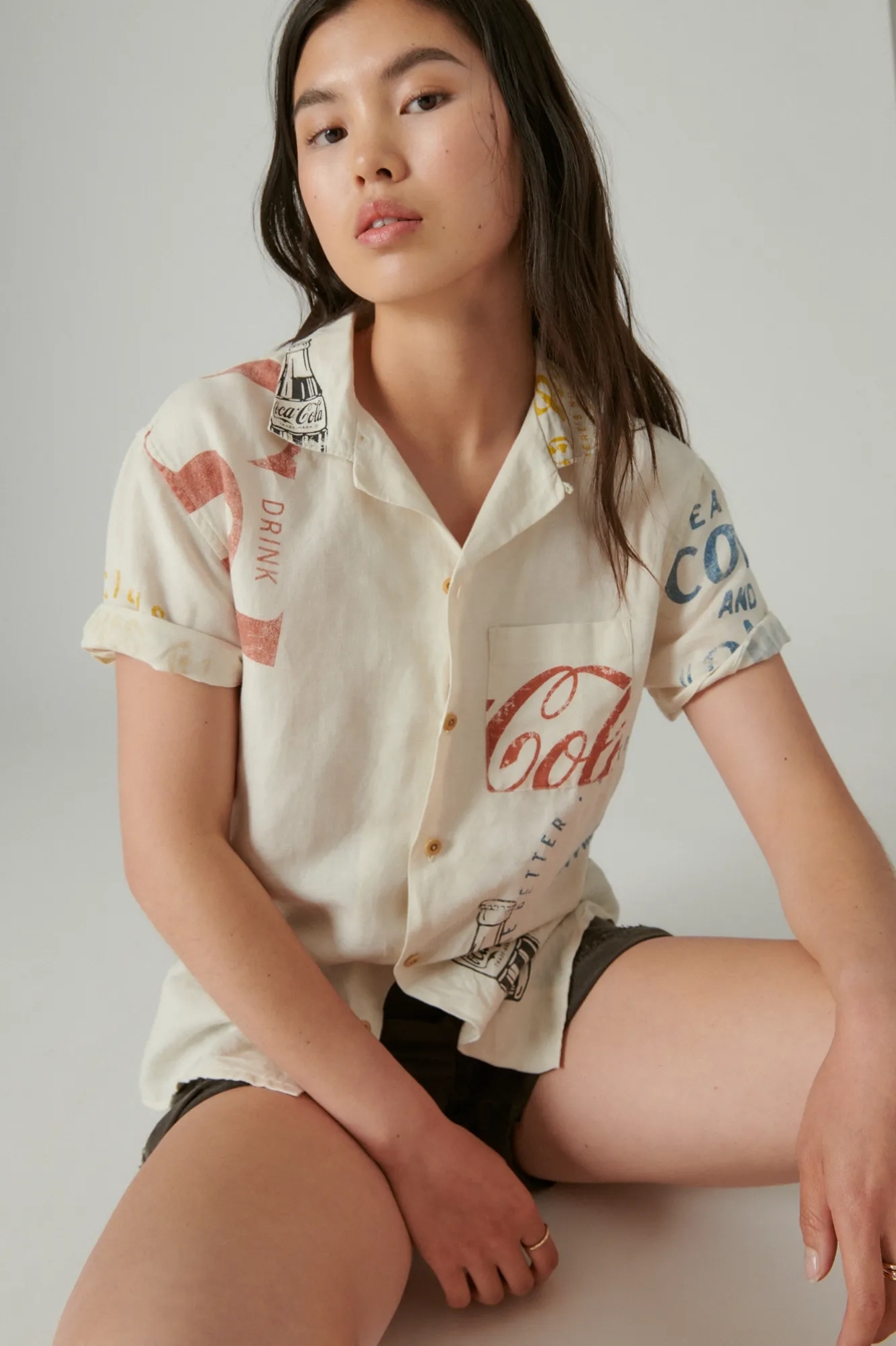 COCA-COLA CAMP COLLAR SHORT SLEEVE SHIRT, image 7